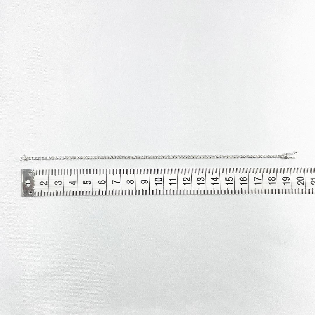 K14WG 天然ダイヤモンド 1.00ct テニスブレスレット