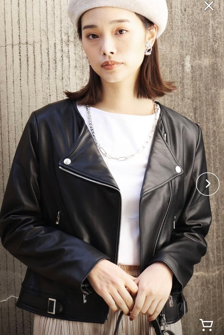 ARCANUM DESIGN本革レザーノーカラーダブルライダース ARCANUM DESIGN ジャケット ライダースジャケット ラムレザーノー