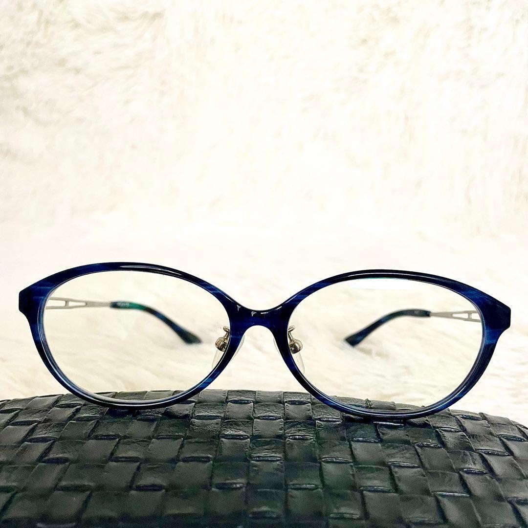 極美品 eyebrella 伊達メガネ 度無し EB-21 ブルーフレーム - メルカリ