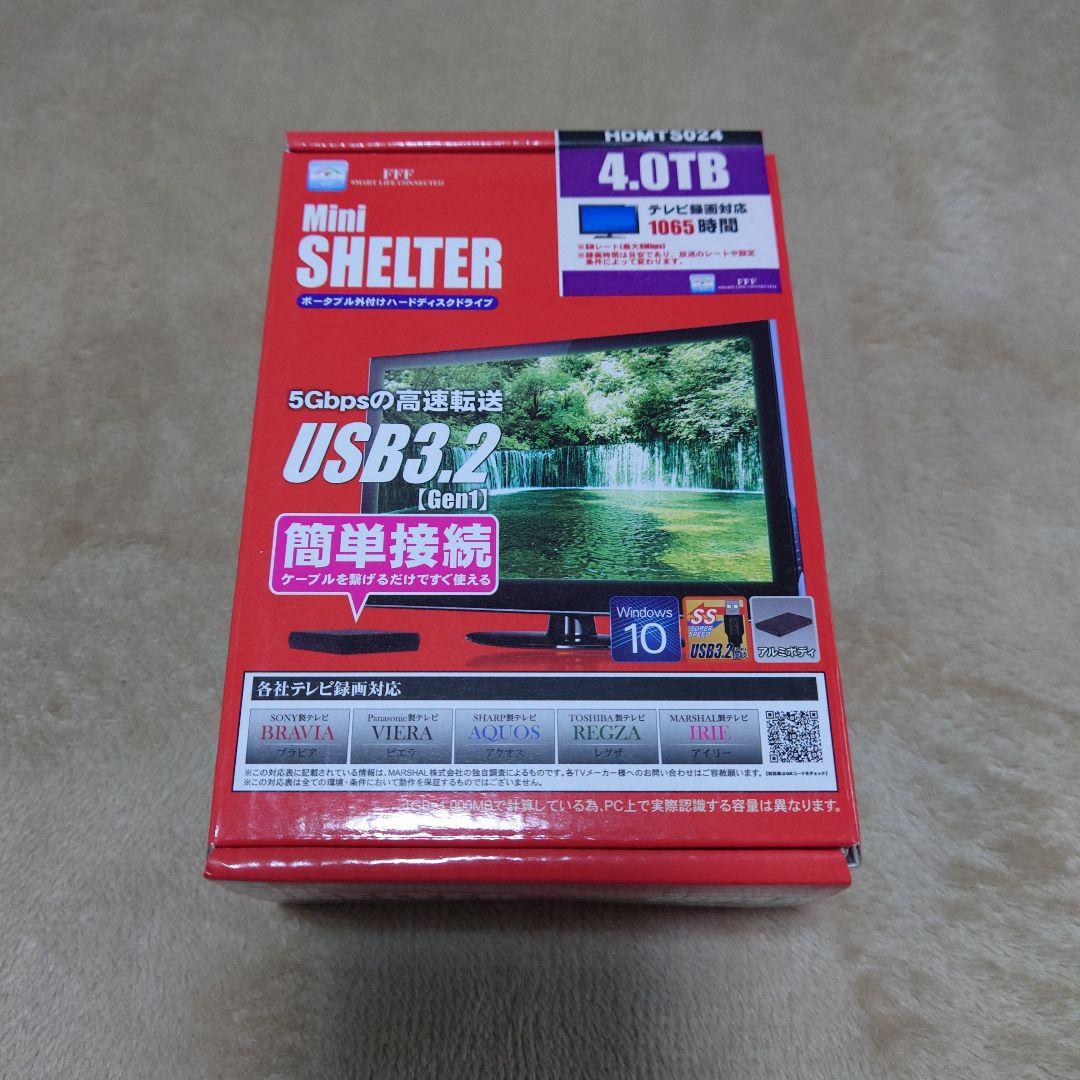 Mini SHELTER 4.0TB ポータブル外付HDD HDWTS024