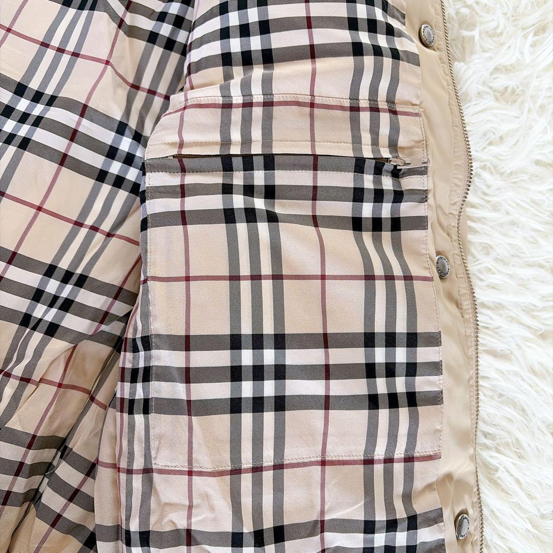 バーバリーロンドン】ファーフード3WAYダウンコート ベージュノバ