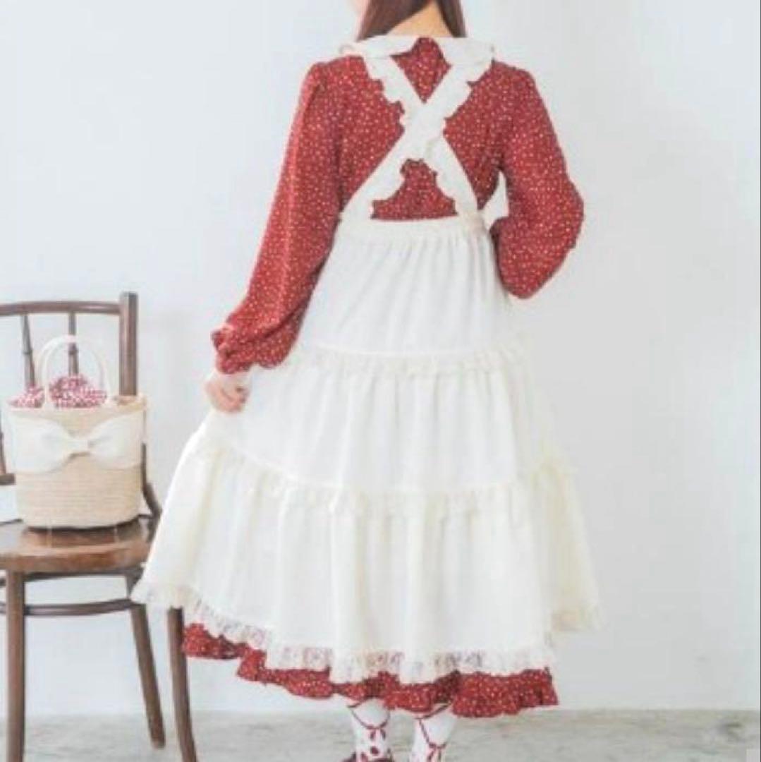 新品☆青木美沙子【3L】エプロン スカート 2WAY マロンクリーム