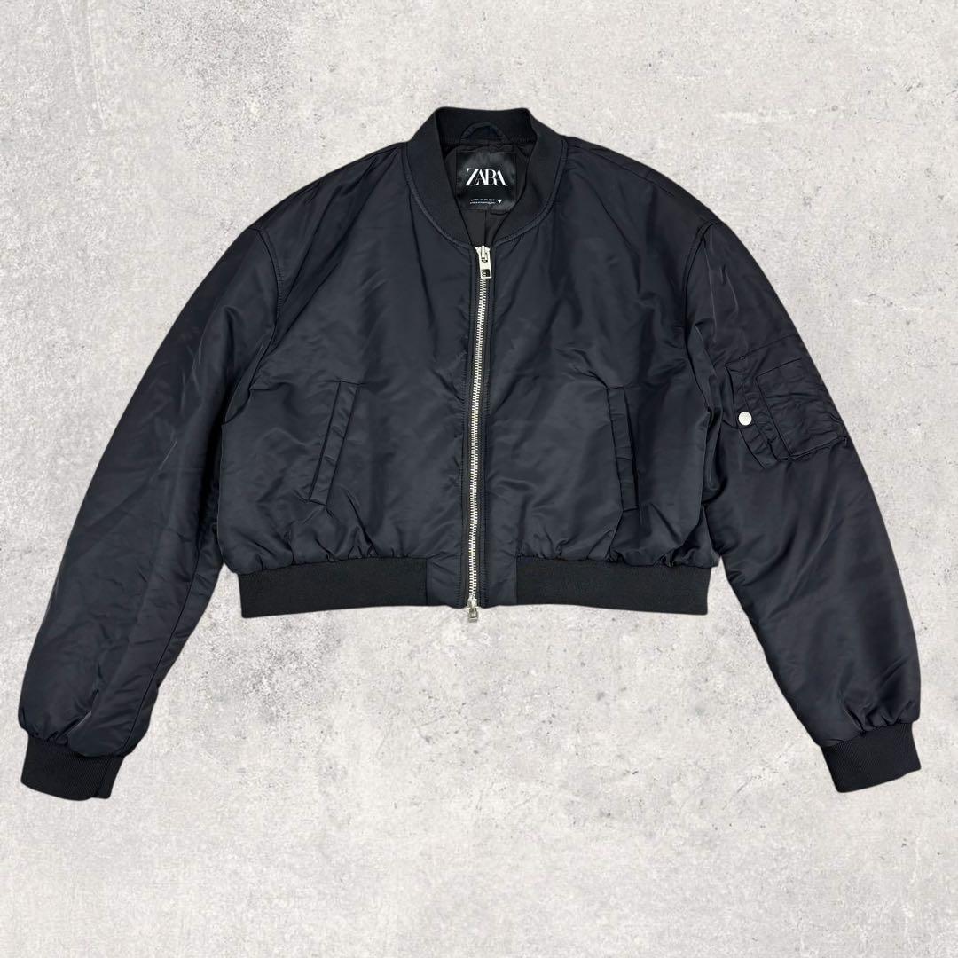 ♡S♡様専用ZARA クロップド MA-1 ボンバージャケット ブラック XXL