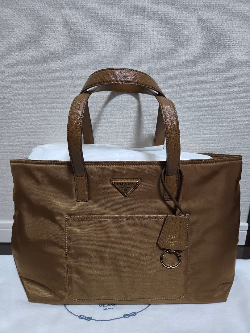 最終値下】プラダ Re-Nylonxサフィアーノレザー トートバッグ - メルカリ