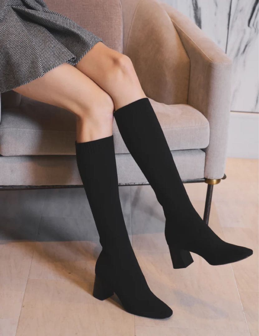 鈴木亜美さんニットブーツ Mサイズ ロングブーツ Suzuki Ami - メルカリ