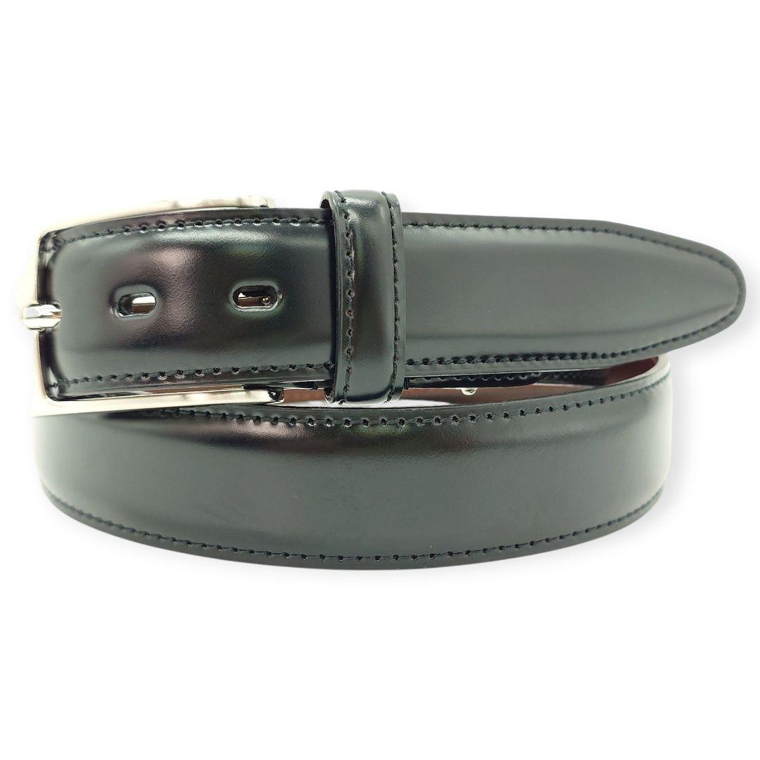 【極美品】PRARE GINZA プレリー銀座 コードバン ビジネスベルト 黒 プレリーギンザ コードバン ベルト スライドバックル式 1本