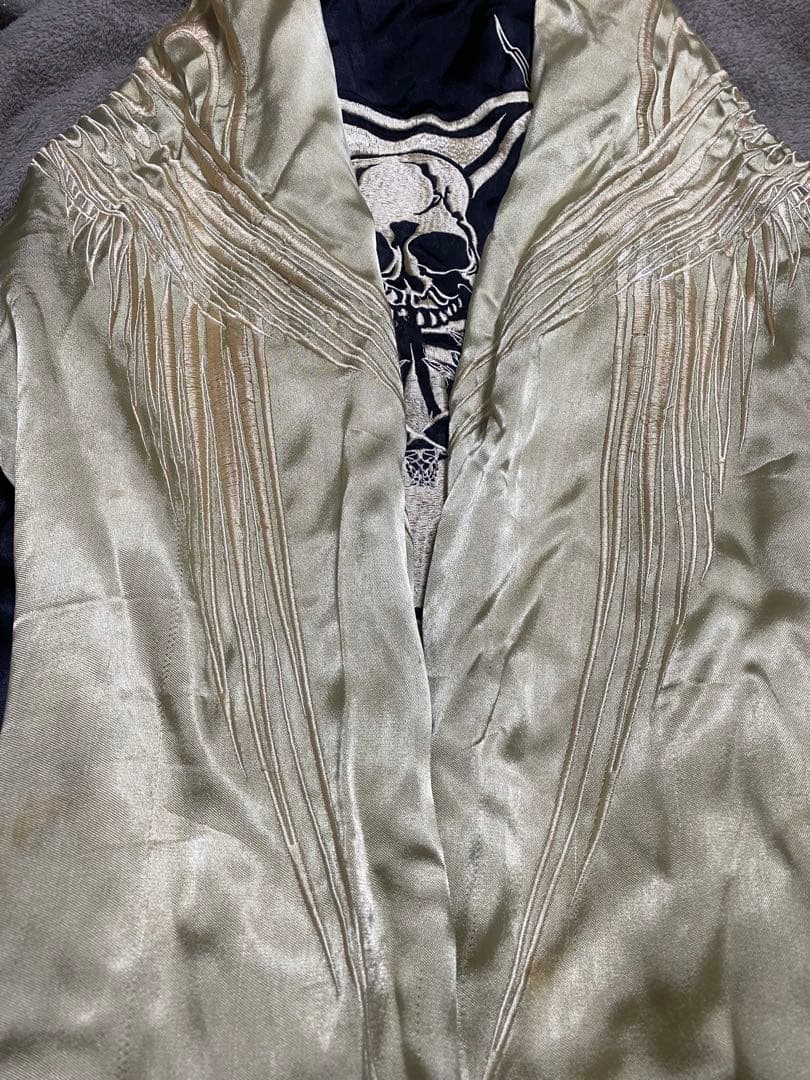 2面用 SATORI 日本限定 スカジャン スカル レオパード 100%silk - メルカリ