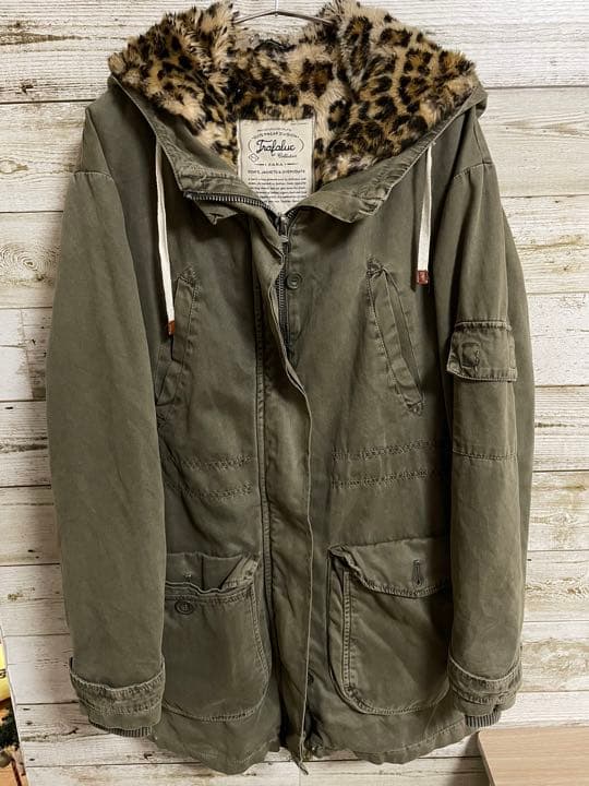 ZARAザラ モッズコート ミリタリーコート ライナー付きヒョウ柄