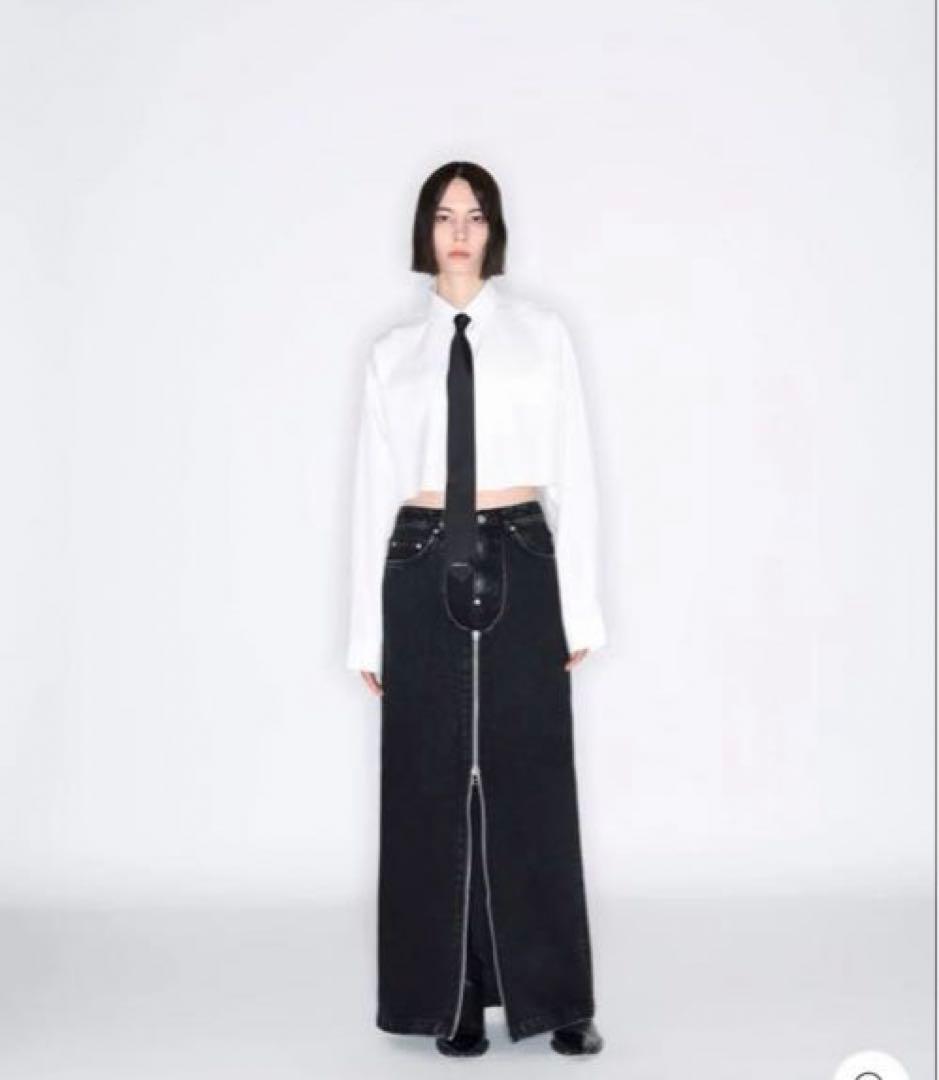 andwang Cut-Out Ribbon Flare Denim Sサイズの通販はau PAY