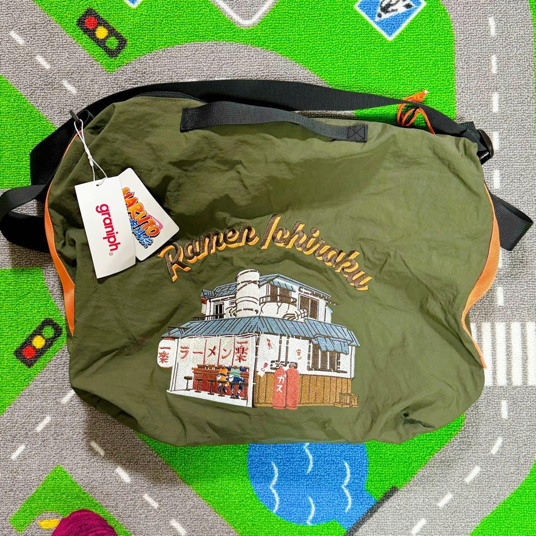 NARUTO ナルト ラーメン一楽 ナイロンショルダー グラニフ graniph