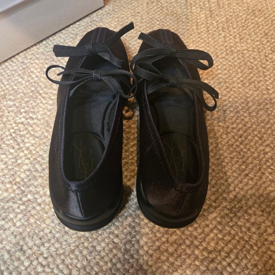 試着のみ LE TALON ルタロン ダブルリボンバレリーナ 23.5cm