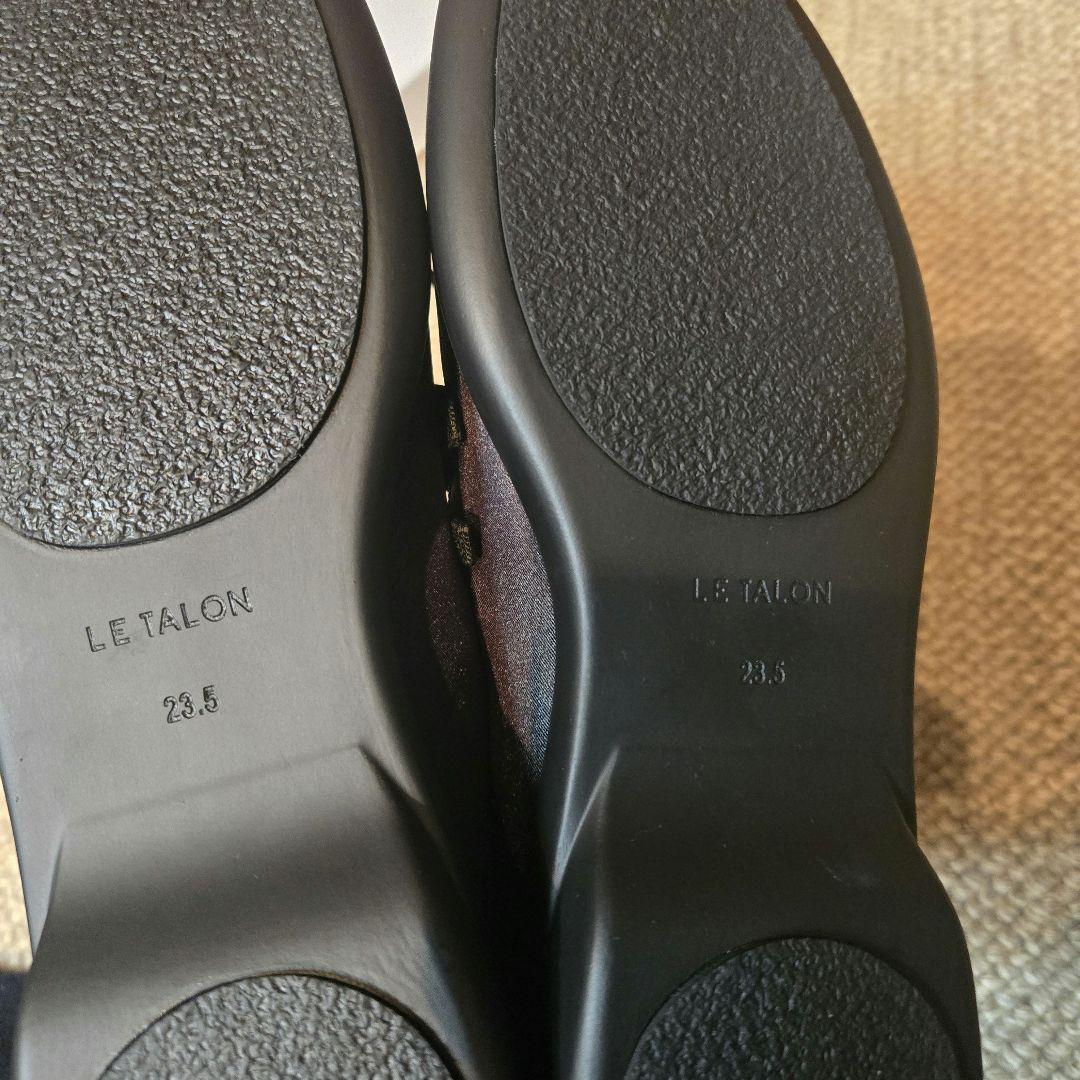 試着のみ LE TALON ルタロン ダブルリボンバレリーナ 23.5cm