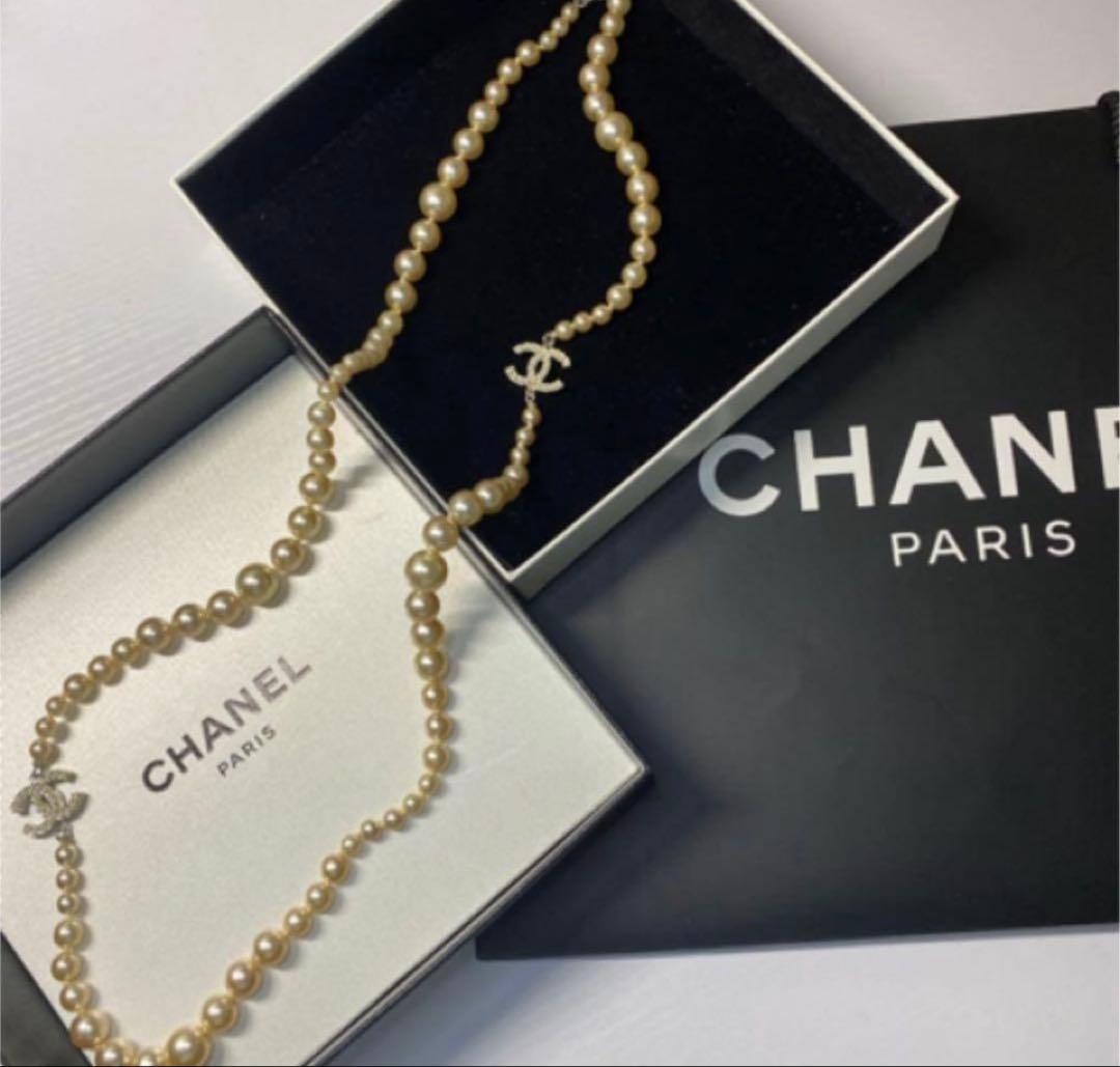 CHANELパールロングネックレス 入手困難【CHANEL】大人気 パールネックレス ロングネックレス (CHANEL