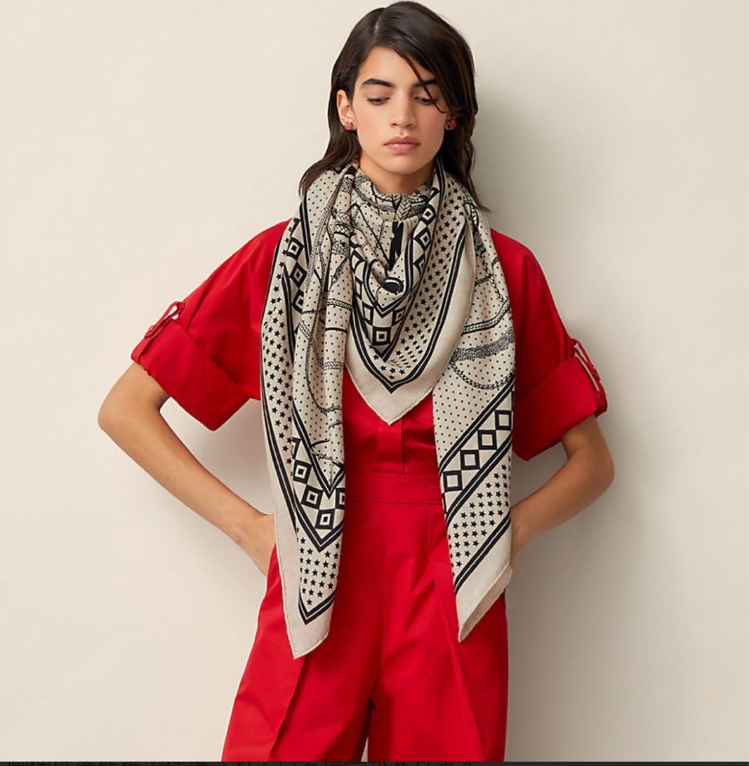 HERMES エルメス カレ140 ジェアン 鞭とグリップ バンダナ柄 カシシル