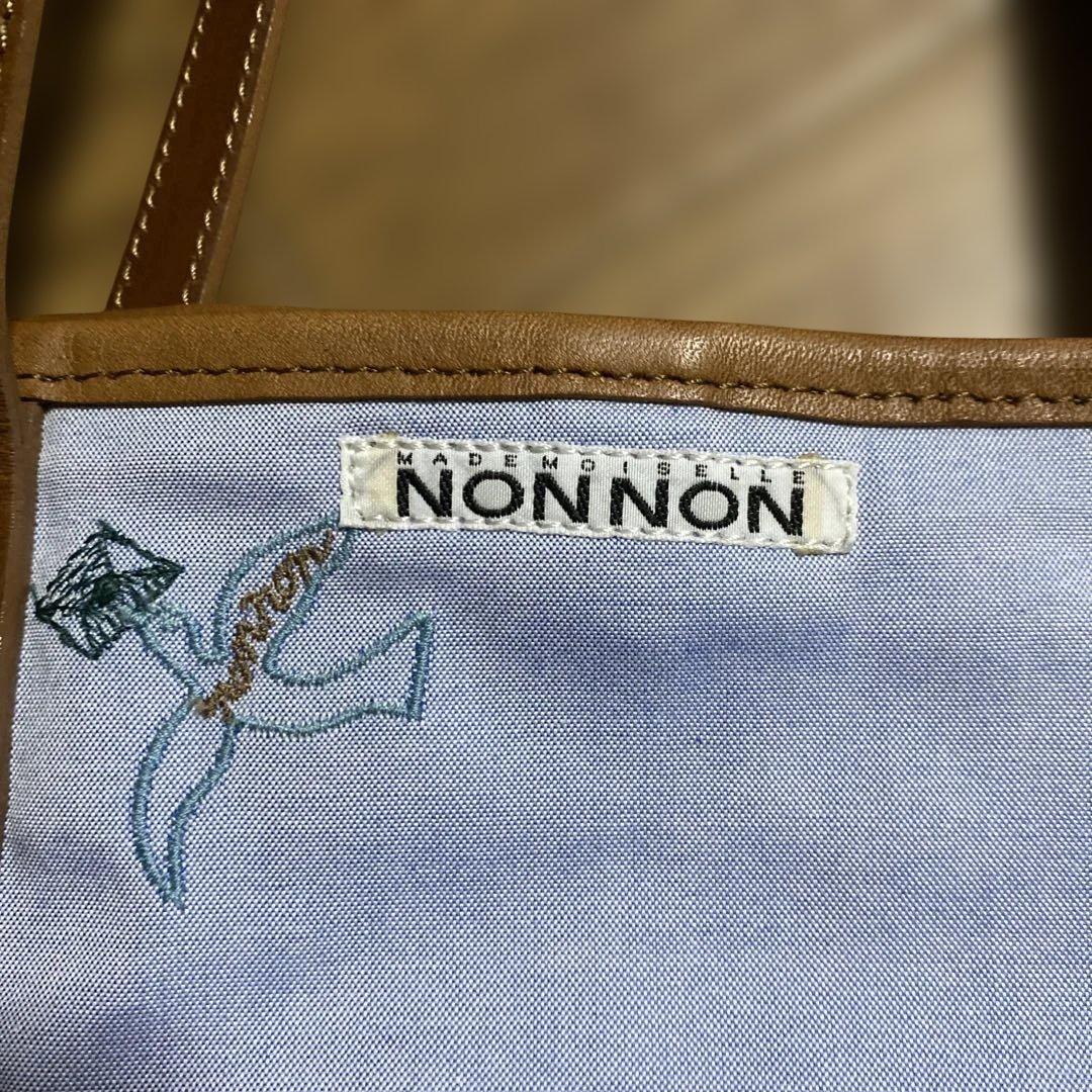 NONNON 刺繍コットン トートバッグ