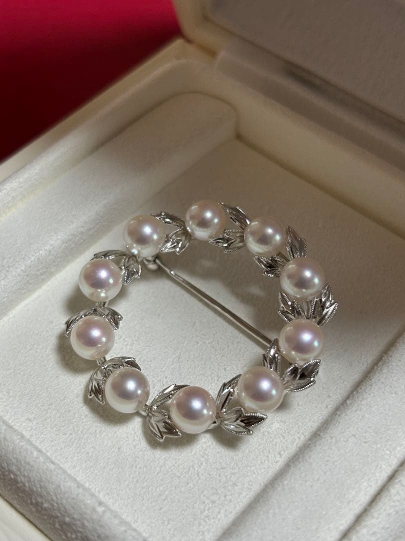 美品)定番！ミキモト 月桂樹 パールブローチ シルバー - メルカリ