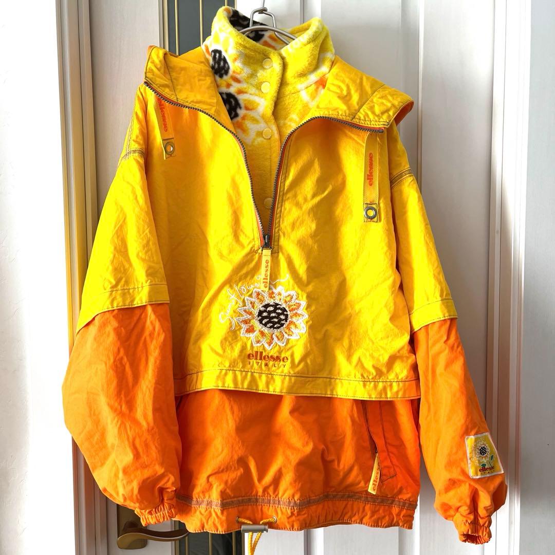 平成レトロ！ビビットカラーが可愛い ellesse エレッセ スキーウェア L