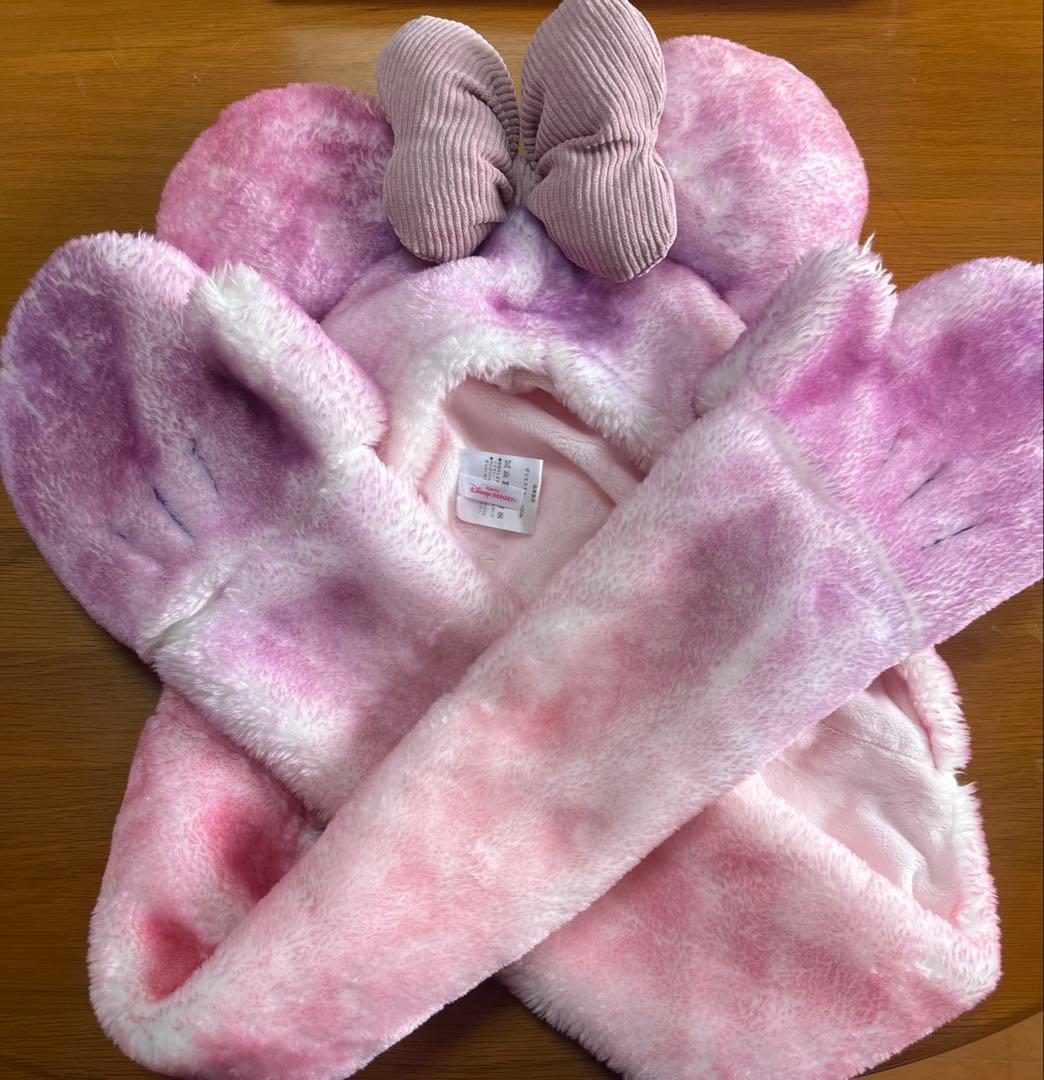 ディズニー ファンキャップ マフラー 紫 パープル ピンク ミニー