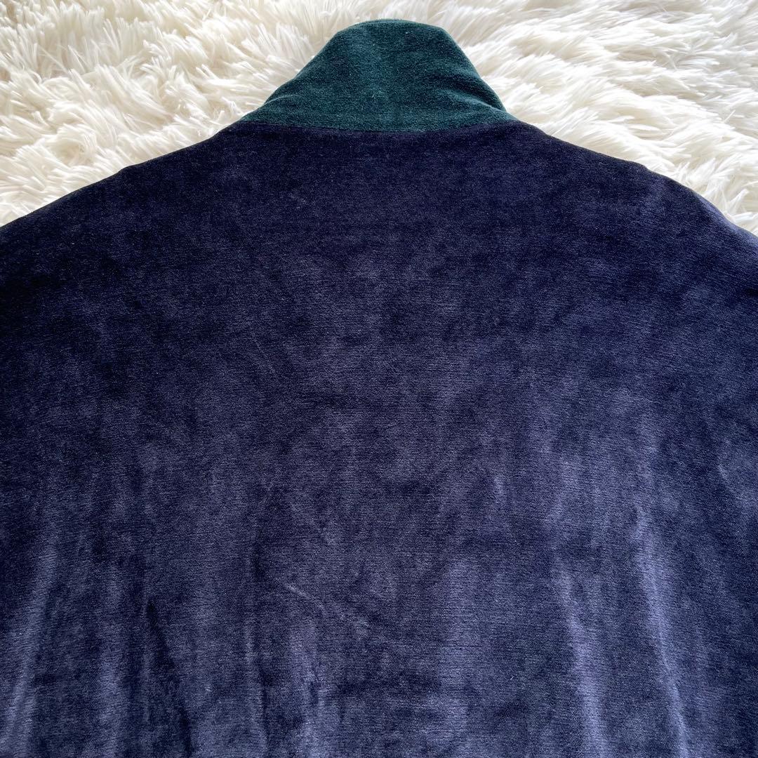 極美品✨ロベルトコリーナ ベロアブルゾン Wジップ 紺緑バイカラー 48