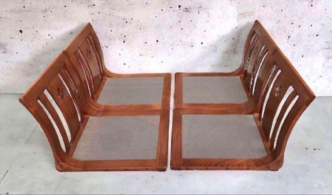 hikari 光製作所 曲木 座椅子 4脚セット/モダン　昭和レトロ　椅子 美品】光製作所 曲げ木 座椅子 山水 木製 2脚セット HIKARI - メルカリ