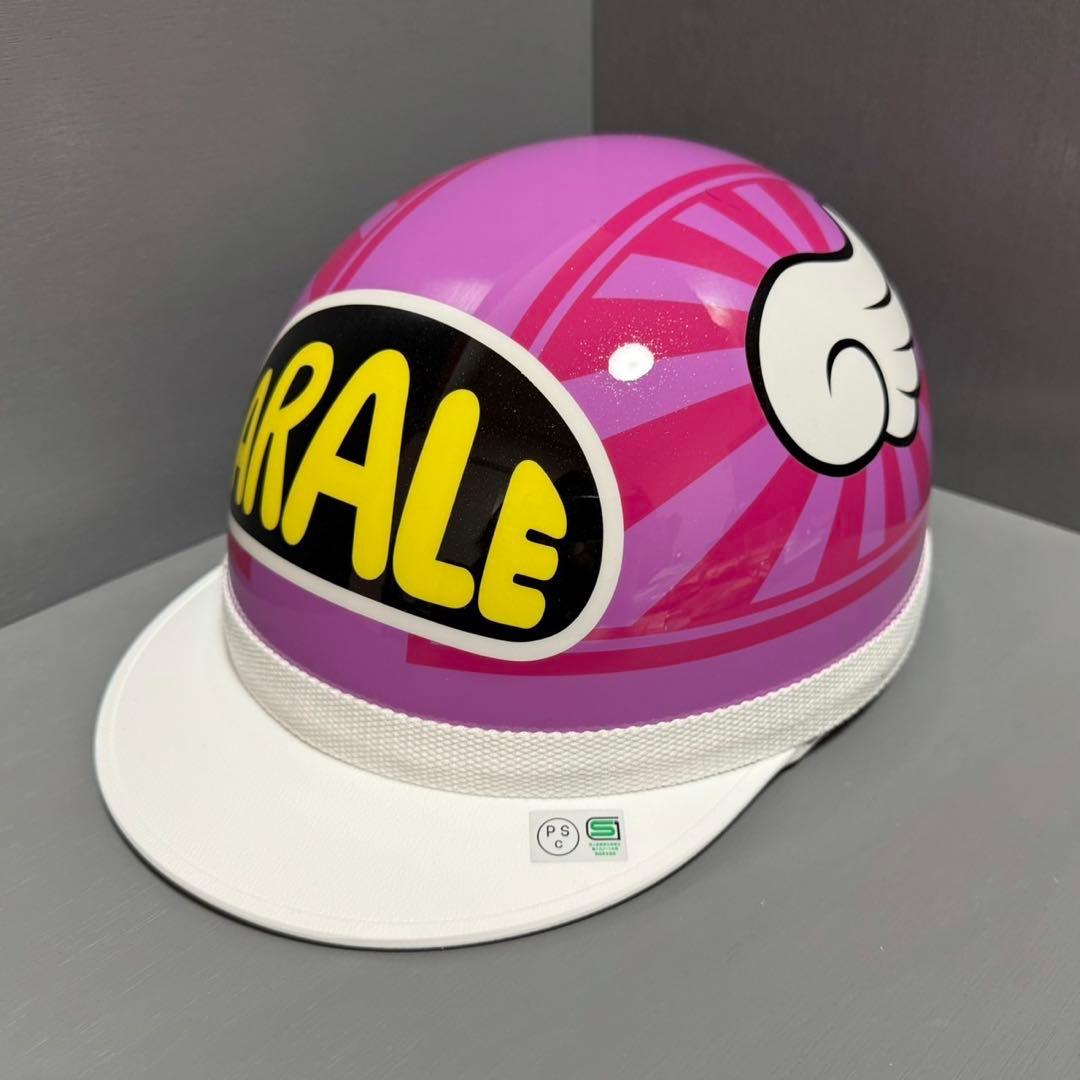 三つボタンコルク半ヘルメット カスタムペイント アラレちゃん帽子