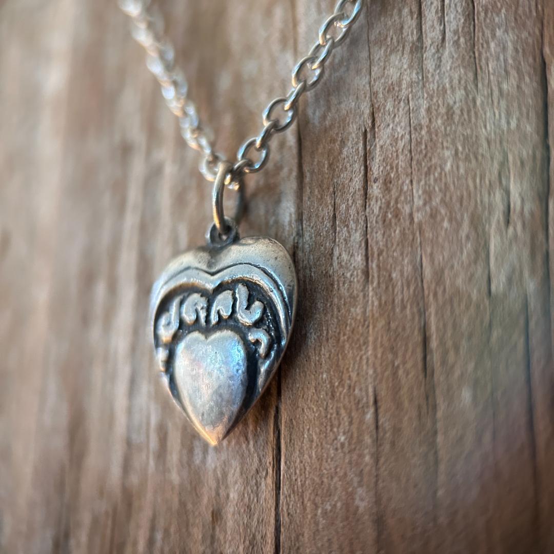 スウィートハートジュエリー 40s WW2 シルバー ハート渦巻き SWIRL