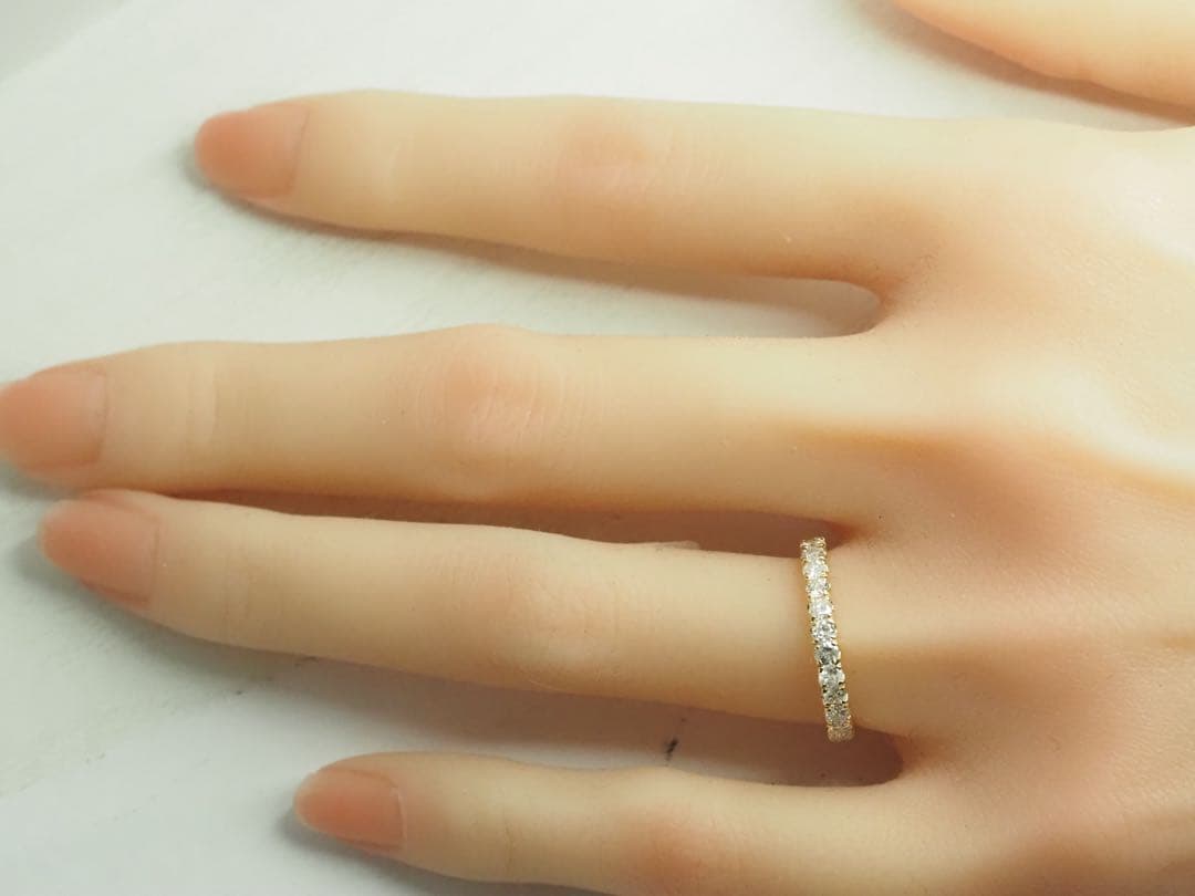 1.02ct!! K18YG 天然ダイヤモンド 3/4エタニティリング　12号