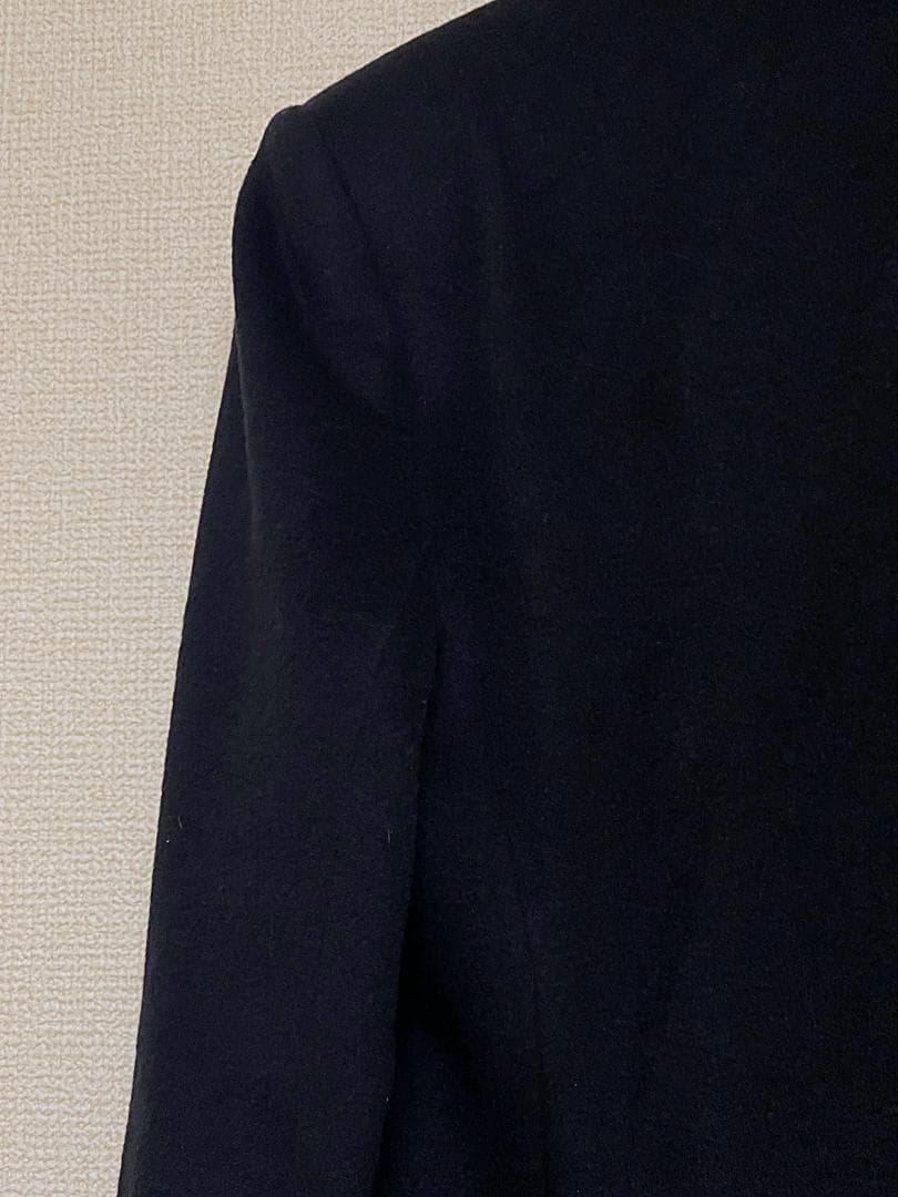 7号 クリスチャンディオール カシミヤ混 チェスターコート ブラック