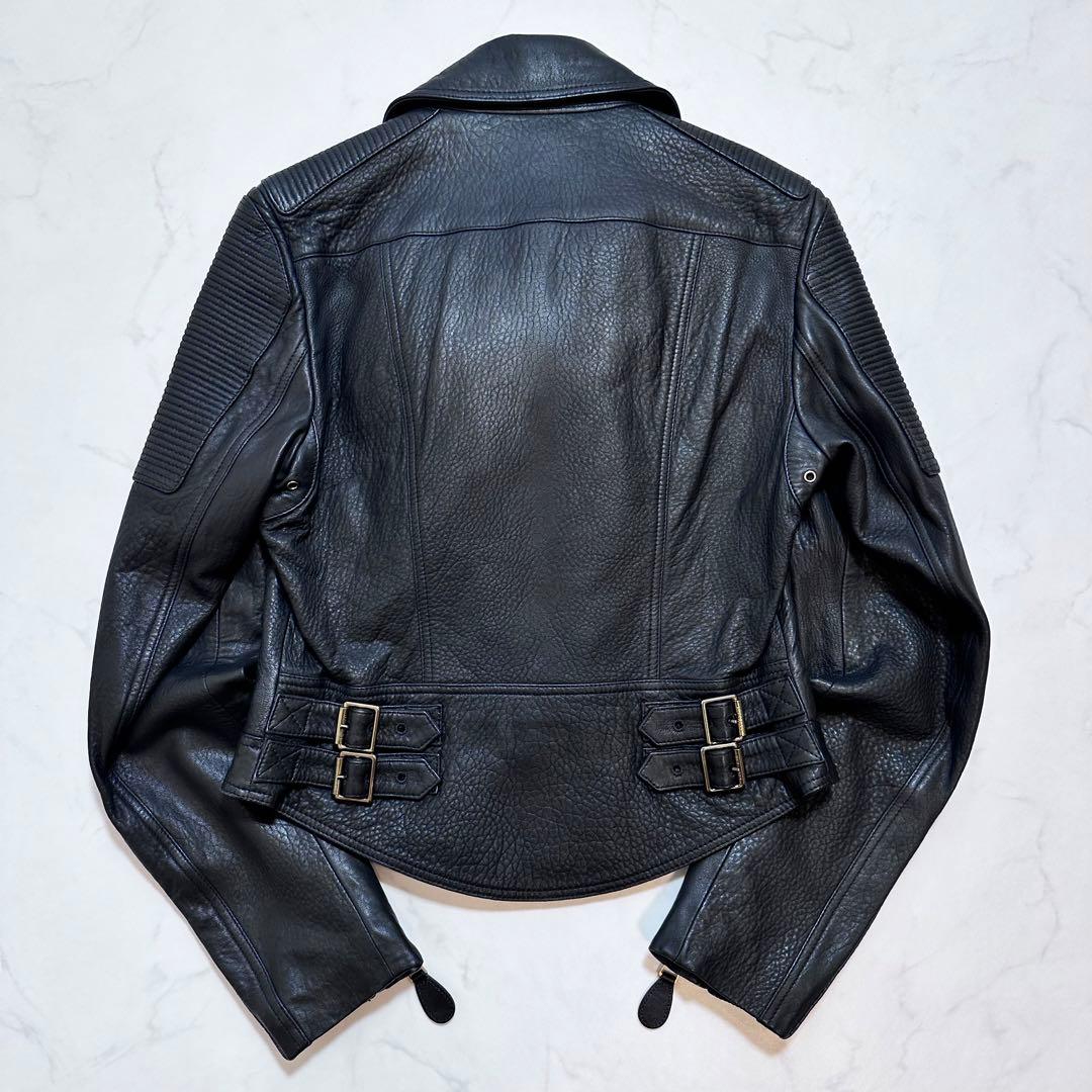 バーバリーブリット ライダースジャケット バイカージャケット 羊革 黒