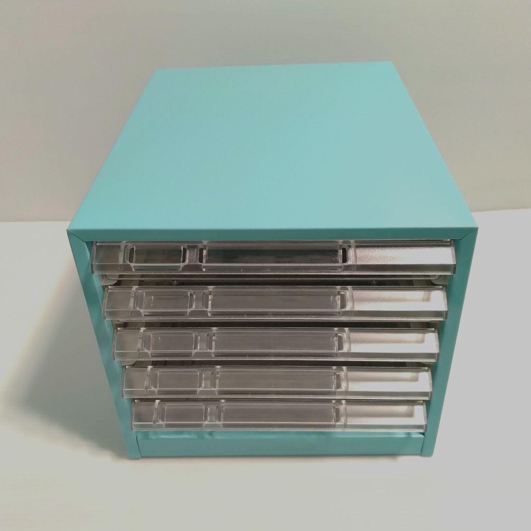 ナカバヤシ スチール レターラック 書類ケース 卓上 水色 昭和レトロ レターケース A4タテ型 浅7段 1列 | レターケース | オフィス収納