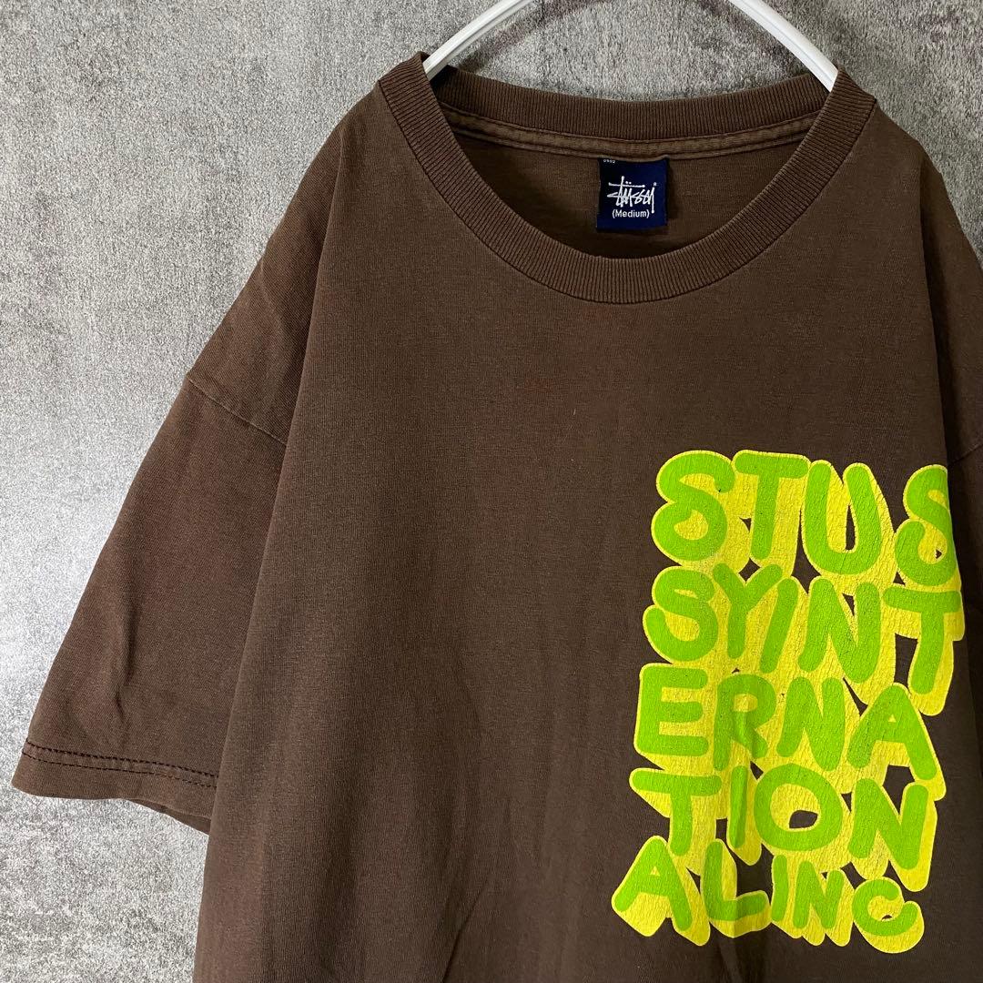 OLD STUSSY Tシャツ M 紺タグ 90s ブラウン 雰囲気◎ - メルカリ