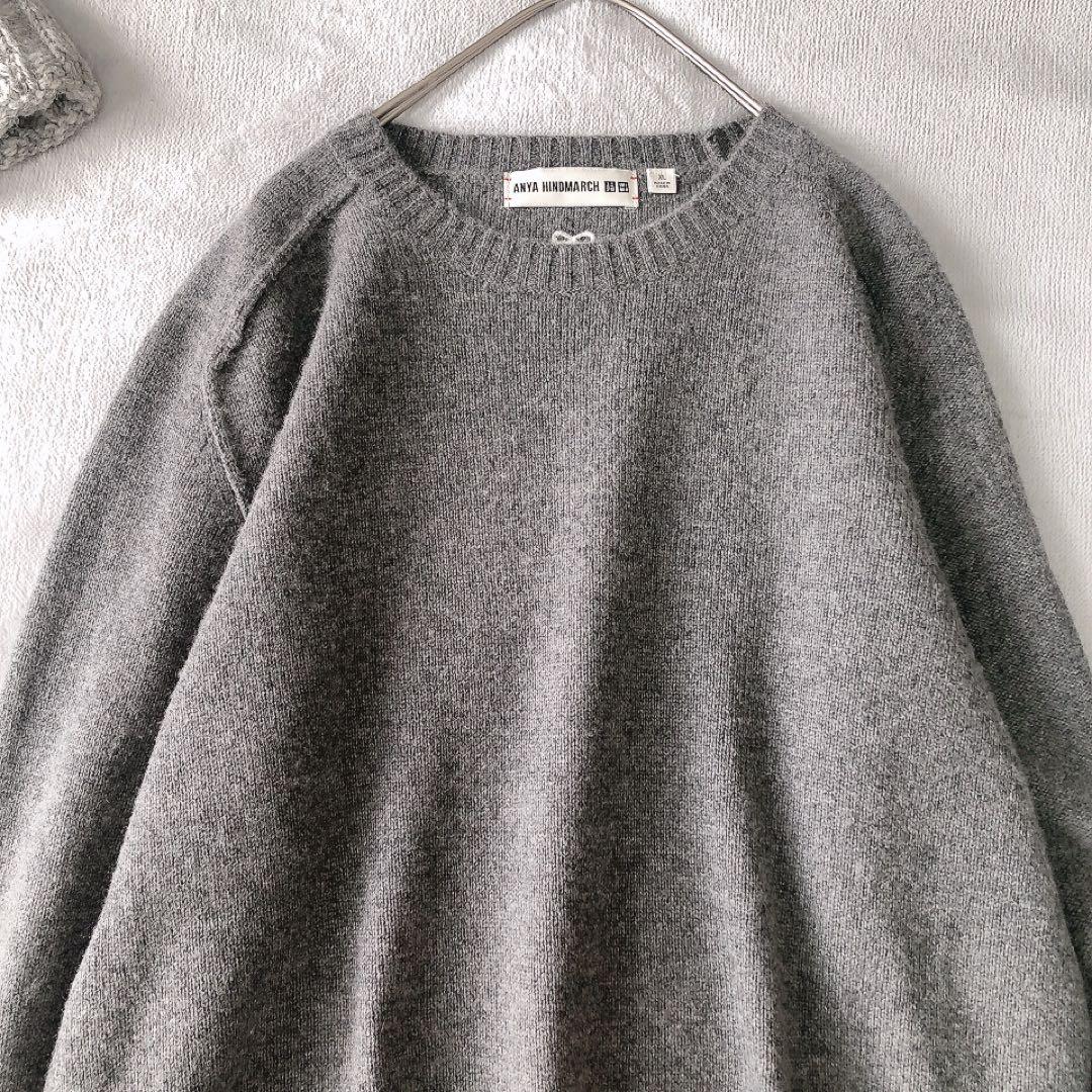 ユニクロ アニヤハインドマーチ カシミヤ100% クルーネックセーター XL