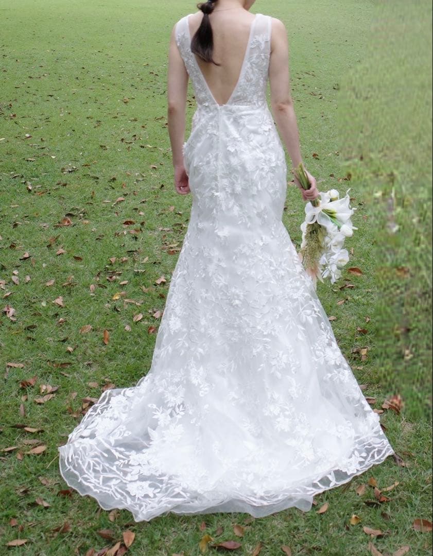 着用画あり】グレースシトラス マーメイドドレス5号/ホワイト/レース