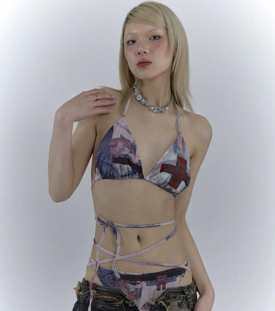 即購可NO ROMANCE 禁断ロマンスシリーズY2Kギャルストラップビキニ水着