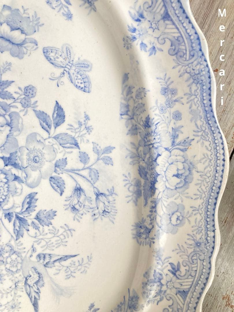 【レア】ヴィクトリアン　アジアティックフェザンツオーバル　大皿　38.5cm