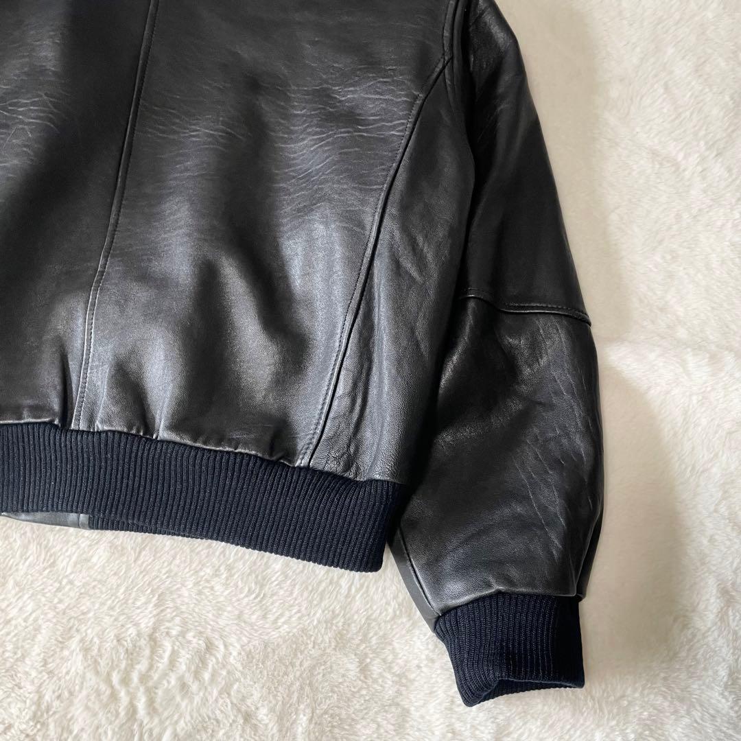 3L相当】BARISAL 羊革 裏地総柄 A-2 フライトジャケット - メルカリ