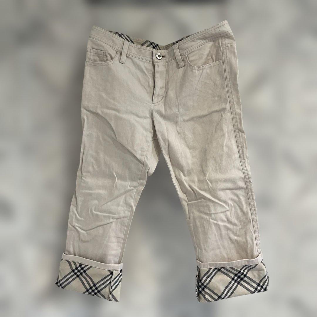 バーバリー ブルーレーベル クロップドパンツ 38 薄ピンク - メルカリ