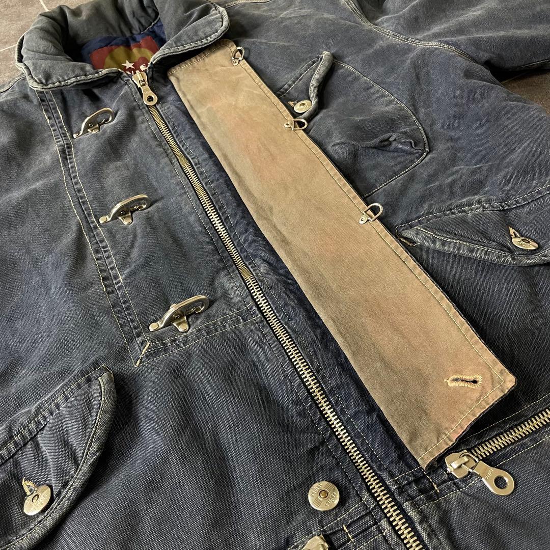 ダック地 ファイヤーマンジャケット カバーオール OLD 古着 - メルカリ