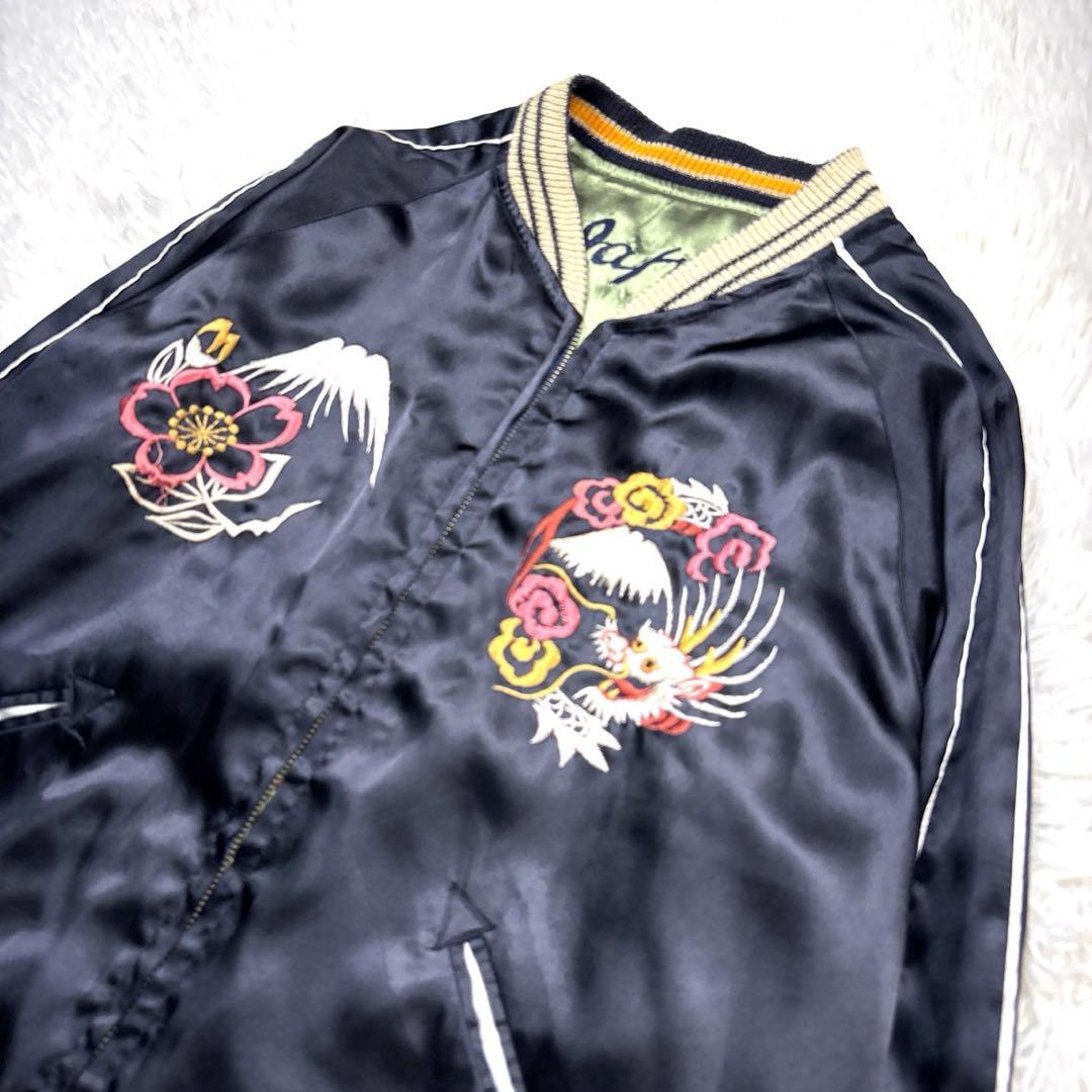 テーラー東洋 スカジャン リバーシブル 舞妓 日本地図 鷹 富士山 M