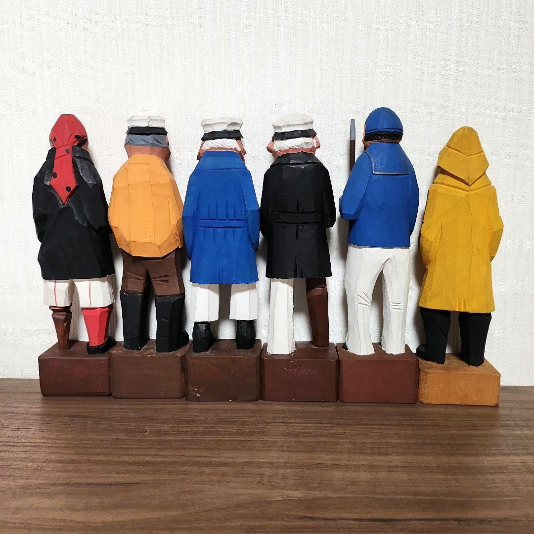 木彫り マドロス人形 ヴィンテージ 船長 水兵 海賊 6体セット - メルカリ