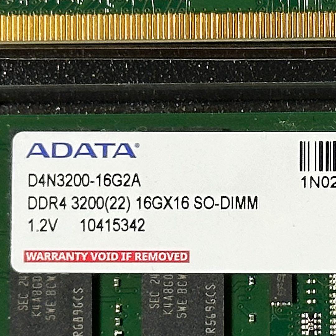 動作保証】DDR4-3200 32GB(16GB×2枚) ADATA 139 - メルカリ