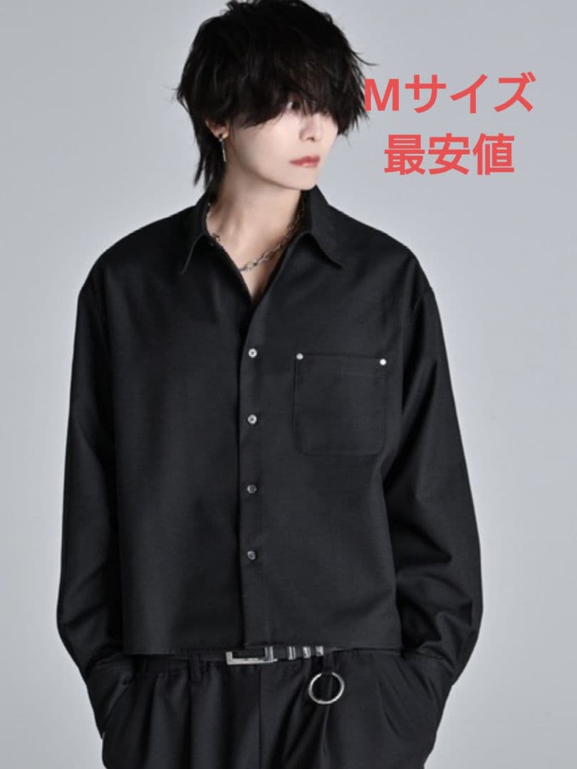 ADRER クロップド・レギュラーカラー・シルエット・シャツ Black М