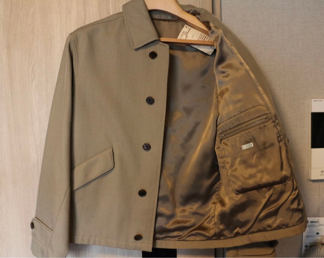 A.PRESSE ウールモヘア ビッグショートジャケット ベージュ - メルカリ