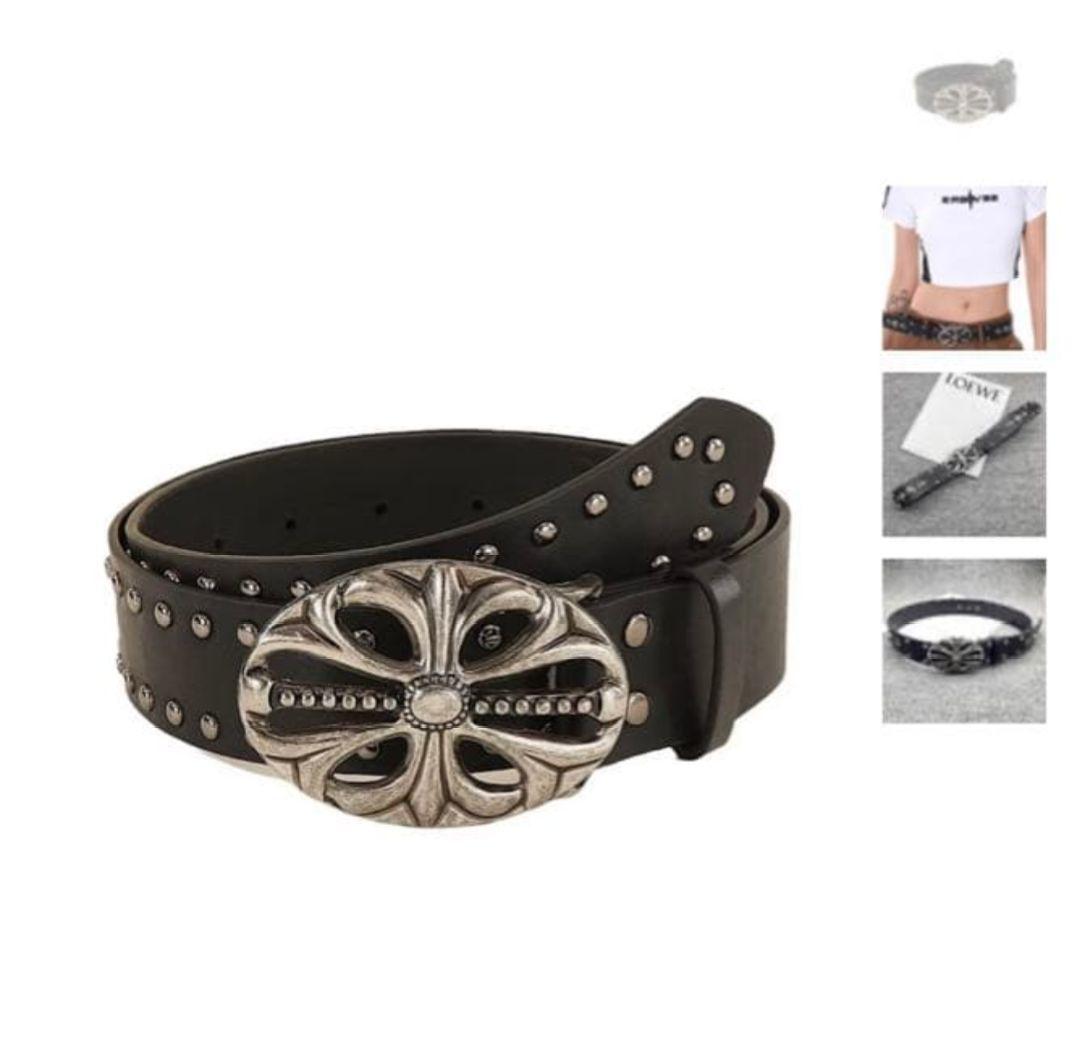 archive vintage スタッズ バックル付き レザー ベルト y2k - メルカリ