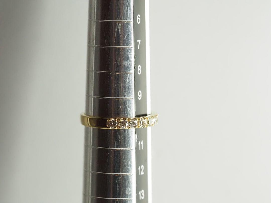 綺麗な✨0.50ct K18YG 天然ダイヤモンド ハーフエタニティリング