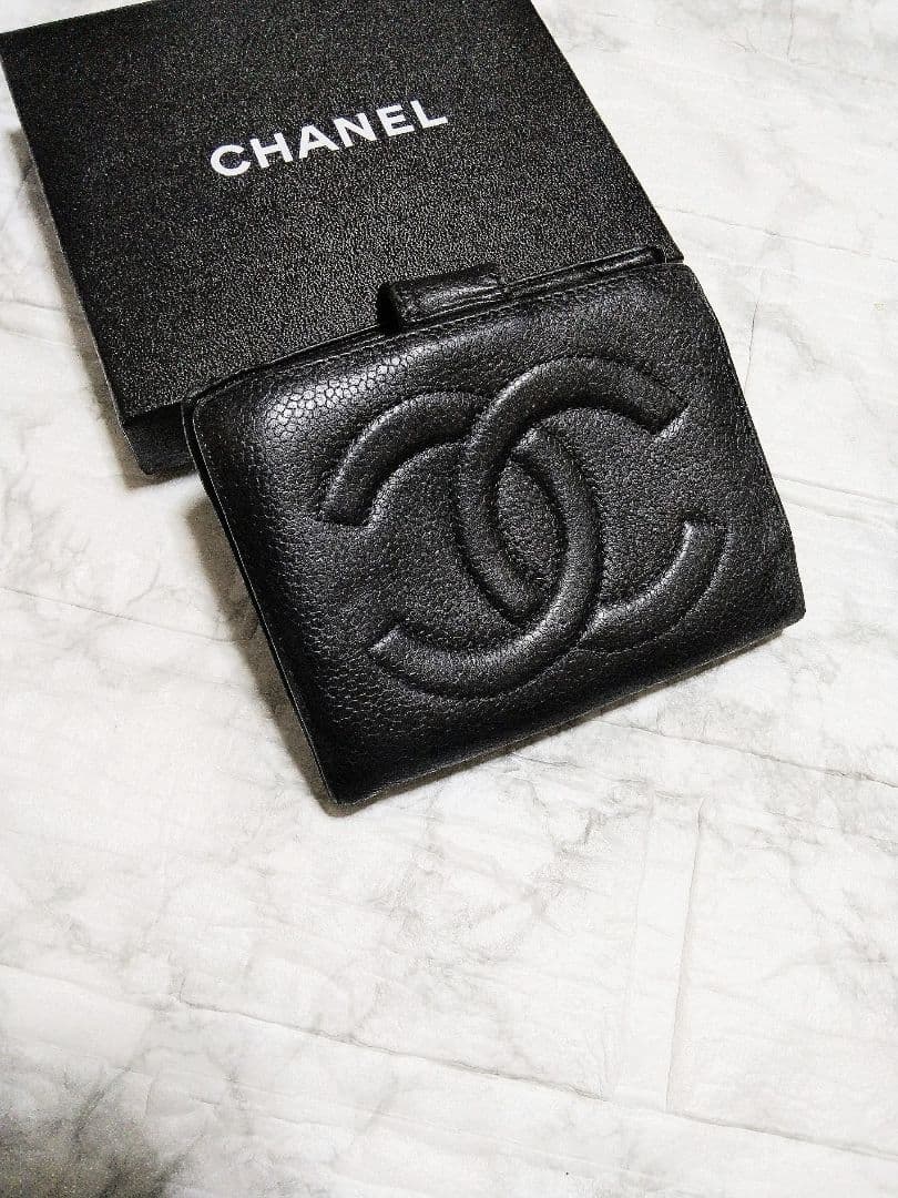 綺麗】シャネル キャビア デカココマーク ガマ口財布 - メルカリ