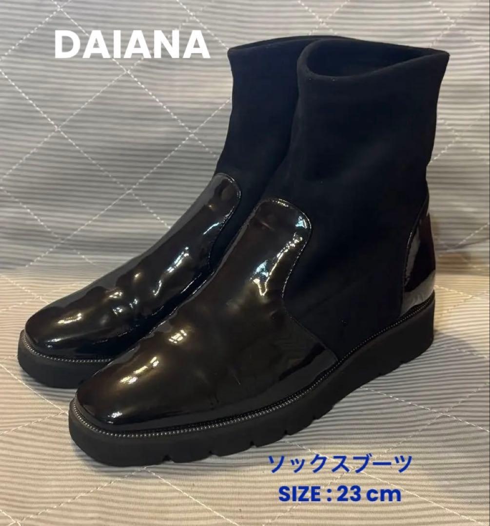 極美品》DIANA ソックスブーツ エナメル 23cm 日本製 - メルカリ