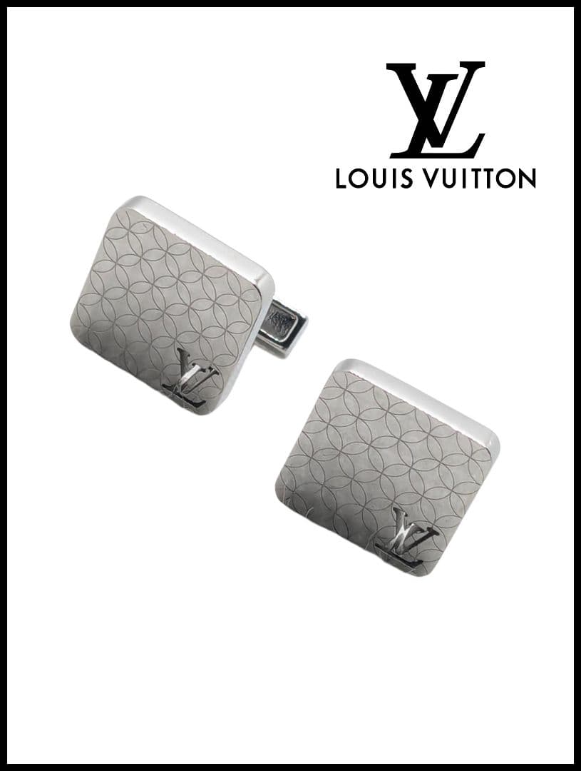 ルイヴィトン シャンゼリゼ ブトン ドゥ マンシェット カフスリンクス シルバー LOUIS VUITTON - LOUIS VUITTON ルイ・ヴィトン カフス ブトン ドゥ
