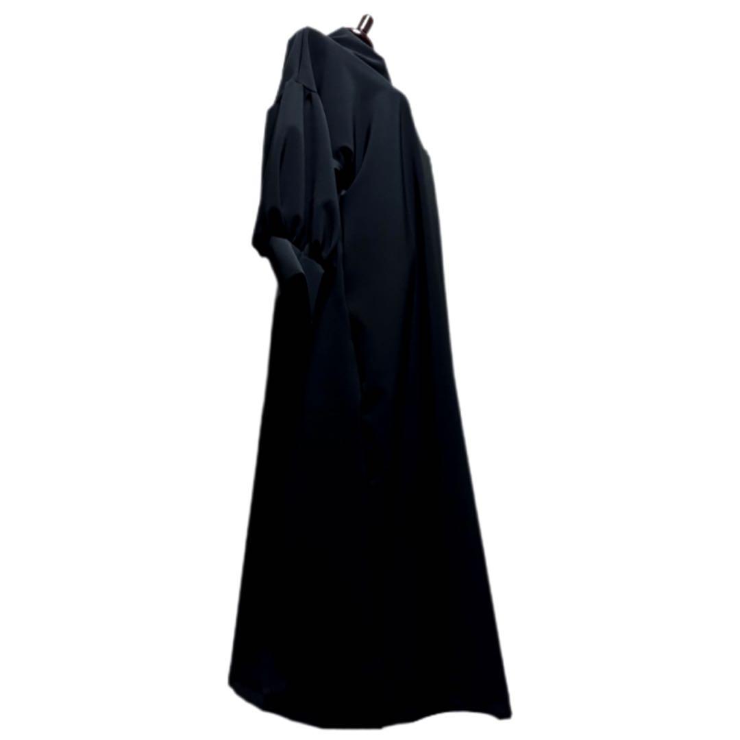 振袖 着物リメイク ドレス 黒×松竹梅 和柄 ワンピース ハンドメイド