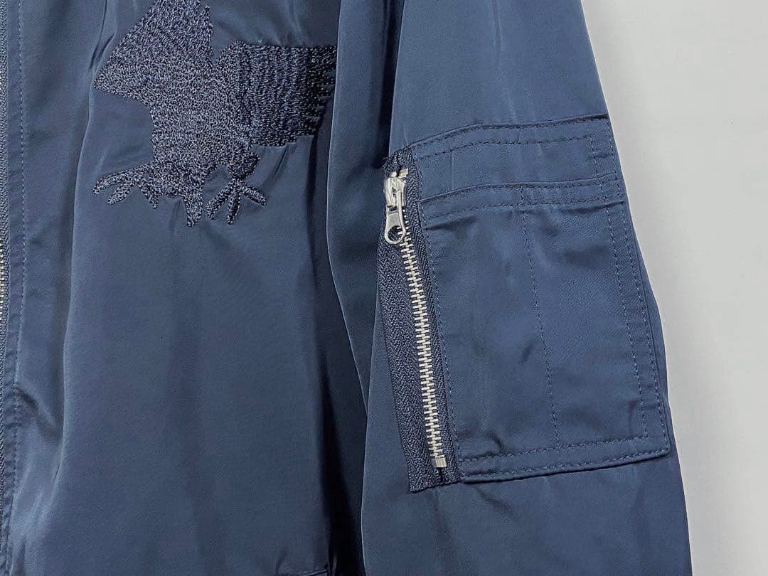 アリステア スカジャン MA-1 両面刺繍 鷹 和柄 刺繍ジャケットXL